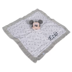 Disney Mickey La Souris Doudou Plat Lange Blanc Gris étoile