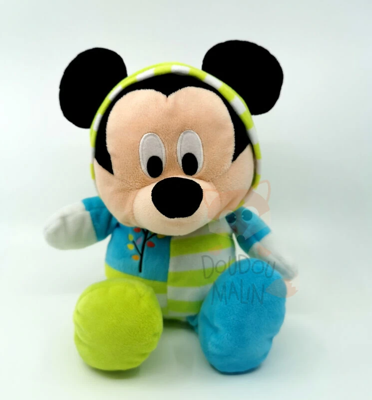 Disney - Mickey La Souris - Peluche Pyjama Capuche Vert Bleu 25 Cm 1 Disney - Mickey La Souris - Peluche Pyjama Capuche Vert Bleu 25 Cm