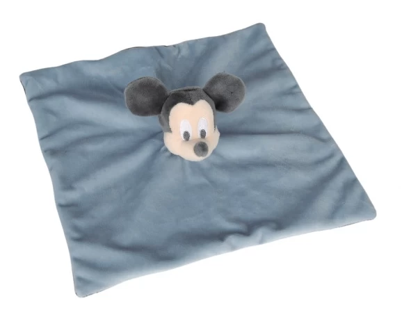 Disney Mickey La Souris Doudou Plat Bleu Gris 2 Disney Mickey La Souris Doudou Plat Bleu Gris – Image 2