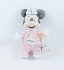 Disney Minnie La Souris Peluche Rose Blanc Mouton