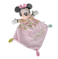 Disney Minnie La Souris Doudou Plat Liberty Rose Fleur