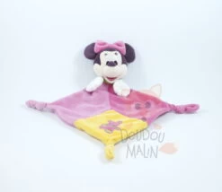 Disney Minnie La Souris Doudou Plat Rose Jaune Ours