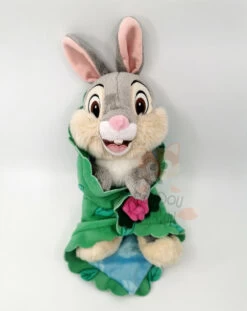 Disney - Panpan Le Lapin - Peluche Dans Sa Couverture Vert Fleur 30 Cm