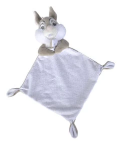 Disney - Panpan Le Lapin - Doudou Plat Gris Blanc Pois 25 Cm