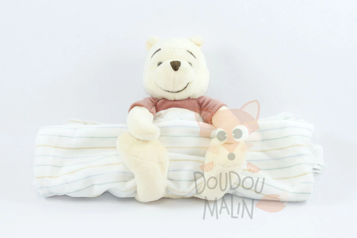 Disney Winnie L'ourson Doudou Couverture Jaune Rouge Blanc Rayé 1 Disney Winnie L'ourson Doudou Couverture Jaune Rouge Blanc Rayé